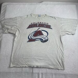 VTG Salem‎ Colorado Avalanche NHL Single Stitch Grey Distressed Shirt Men's 2XL